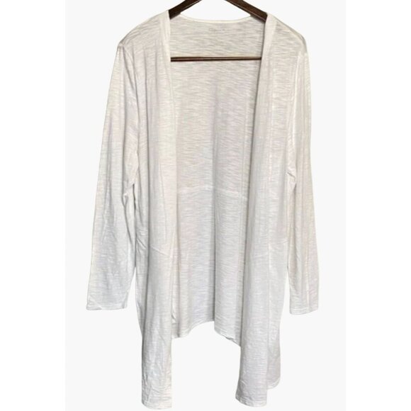 Chico’s Waterfall Open Cardigan Women’s size 0 White Ultimate Tee Line Drape Com - Picture 4 of 8